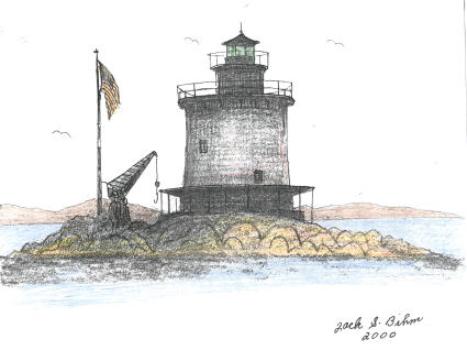 Lighthouse with Flag